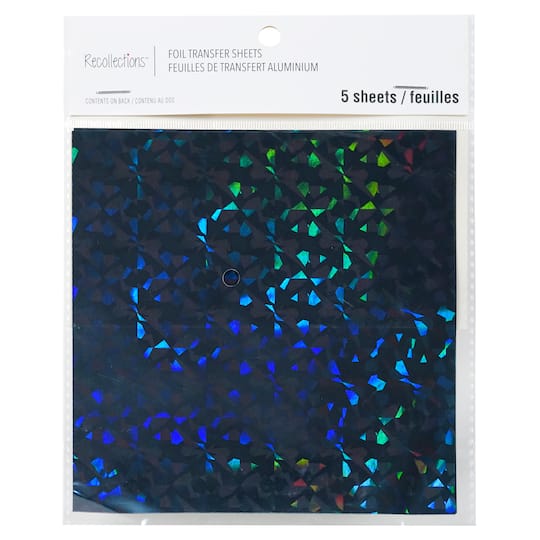 Black Holographic Foil Transfer Sheets by Recollections&#x2122;, 5.5&#x22; x 5.5&#x22;